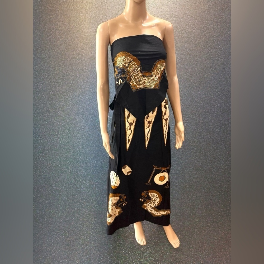 Primissima batik wrap skirt matching scarf vintage